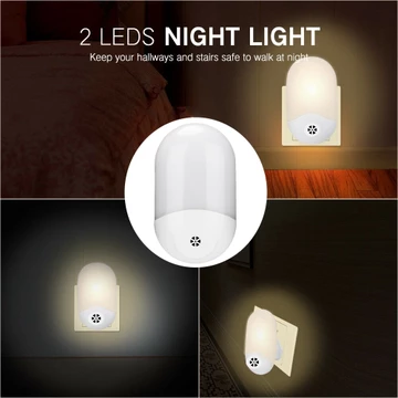 Đèn LED Cảm Biến Đèn Ngủ Đèn LED Tự Động Đèn Ngủ UK Cắm Ổ Cắm Đèn Ngủ LED Đèn Tường Tủ Cầu Thang Đèn