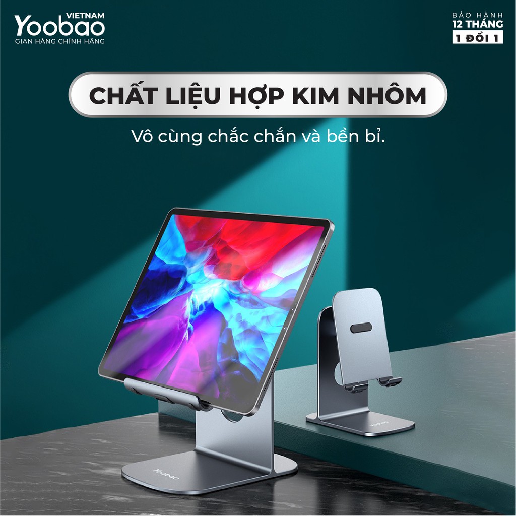 Ảnh Giá đỡ điện thoại để bàn YOOBAO B4 Hợp kim nhôm Điều chỉnh độ cao - Hàng chính hãng - Bảo hành 12 tháng 3