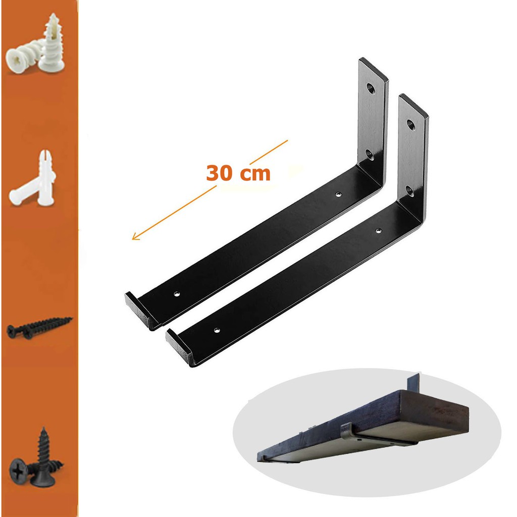 Combo 2 giá đỡ chữ L pat mặt dưới 30cm (TẤM GỖ 28.5CM), bằng thép phủ ...