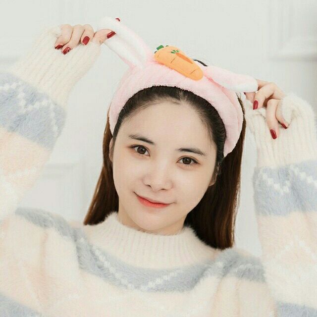 Băng đô giữ tóc rửa mặt tẩy trang tai thỏ cho bạn gái