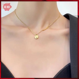 Dây chuyền titan sáng bền màu hình mặt cười đáng iu - Trang sức Bé Heo BHDC255