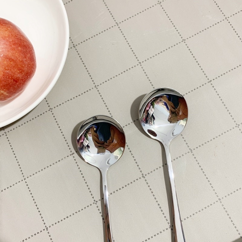 Muỗng ăn cơm inox bầu cán dài (17.5*4.5cm)