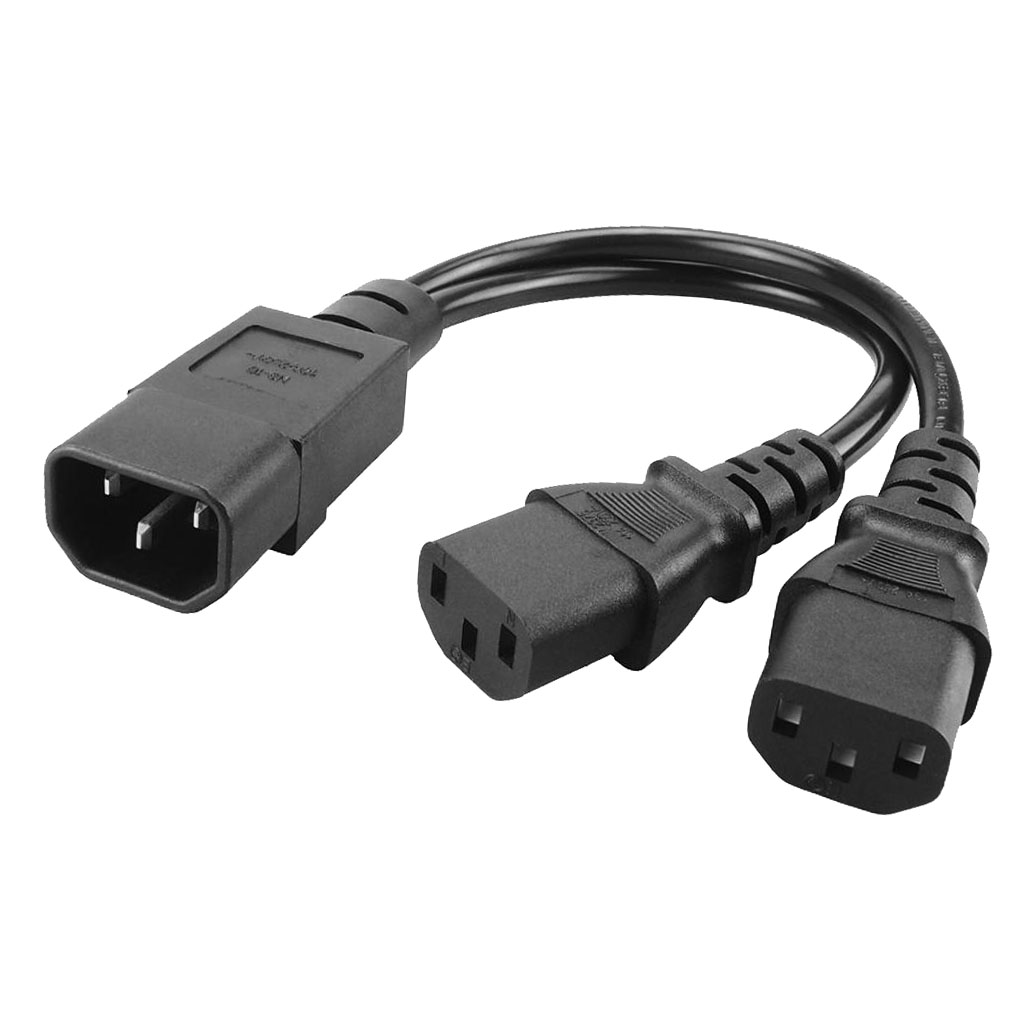 [Lzdjhyke1] Dây nguồn bộ chia IEC320-C14 sang 2C13 mới 1-to-2 Máy chủ 350mm