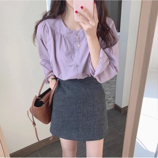 Áo Sơ Mi Nữ Dài Tay Dáng Rộng Phong Cách Hàn Quốc Baju Baju Wanita Lengan Panjang Hàng Mới Có Sẵn
