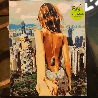 Tranh tô màu số hóa Madoca có khung 40x50cm Follow me T155