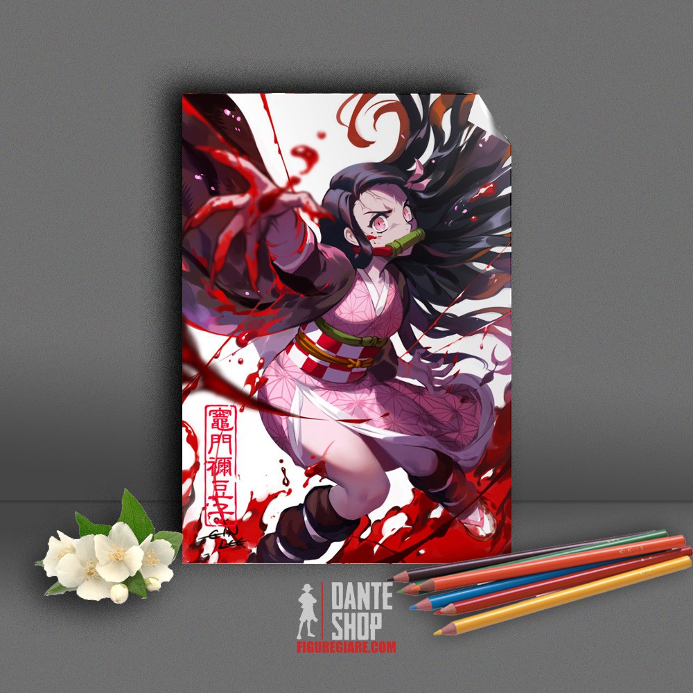 Poster A5 Demon Slayer: kimetsu no yaiba Chất Liệu Decan Phủ Bóng Chống ...