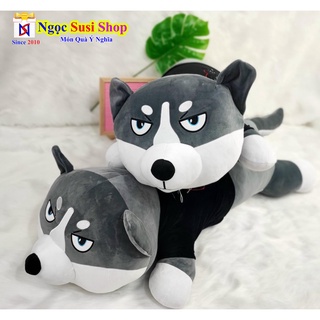 GẤU BÔNG CHÓ HUSKY NẰM SIÊU TO KHỔNG LỒ CAO CẤP