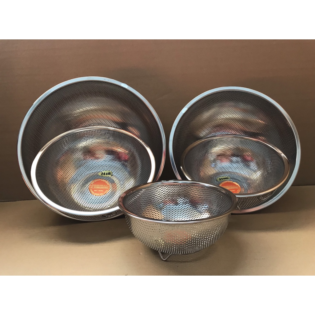 Bộ rổ inox 201 chống rỉ cao cấp (18cm, 21cm, 24cm, 27cm,30cm )[ hàng ...