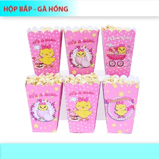 (9 Mẫu) Hộp đựng bắp + tem cắm mẫu bé gái SET 6 cái
