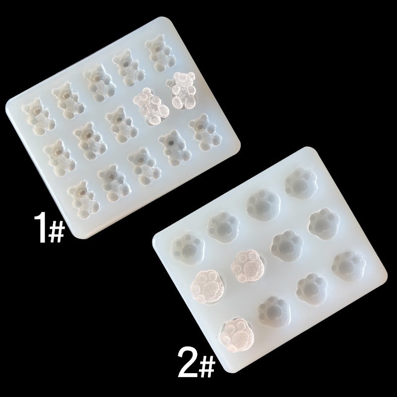 Khuôn silicone Làm Kẹo / Sô Cô La / Nến Thơm Hình Trái Tim / Gấu Mini diy