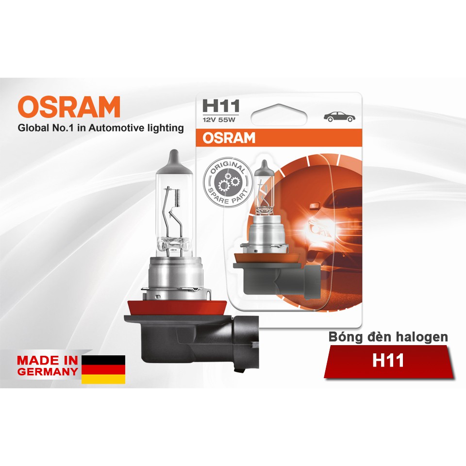 Bóng Đèn Pha/Cos Halogen OSRAM Original Dùng Cho Xe Ô Tô Xe Hơi Chân H11 12V 55W 64211-01B - 3200K 1350LM