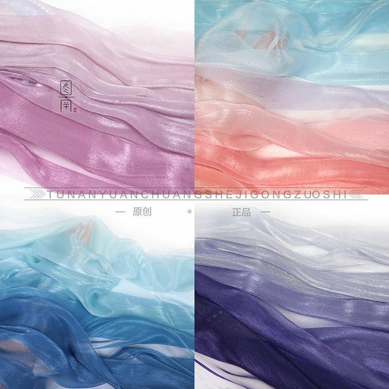 【over 1PC Without Cut 】Tấm Vải Voan In Màu Gradient 150*50CM Dùng May ...