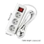 EU Standard German Type Power Strip 3/4/5 Sockets in a Row Flat Adapter Switches