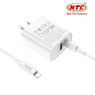 Bộ cốc 2 cổng kèm cáp sạc TypeC to LaiNing Hoco C80 cổng USB QC 3.0 và typeC PD 20W (Trắng) - Phụ Kiện Nhất Tín