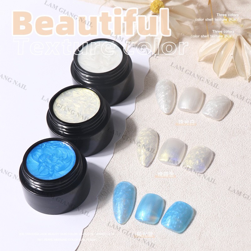 Gel ngọc trai tạo vân làm móng mẫu mơi