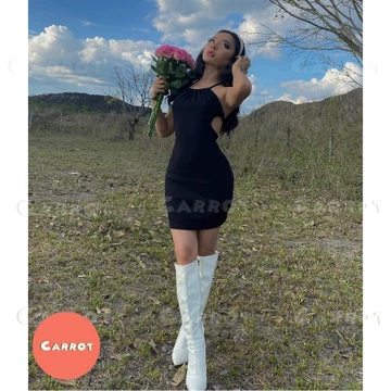Đầm body sexy 2 dây hở lưng váy ôm đen cut-out thun sang chảnh đi dạo phố carrotxinhdep (44)