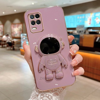 ốp lưng Realme 8 8 pro TPU Mạ điện 3D Phi hành gia có chân đế ốp điện thoại Realme 8 8 pro