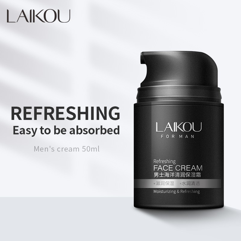 Ảnh Kem LAIKOU kiểm soát dầu thu nhỏ lỗ chân lông dưỡng ẩm làm sáng da dành cho nam 50g 2