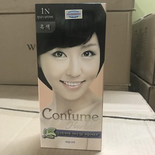 Nhuộm tóc phủ bạc thời trang màu đen (Hàn Quốc) Welcos confume hair color 1N   60 x 60g