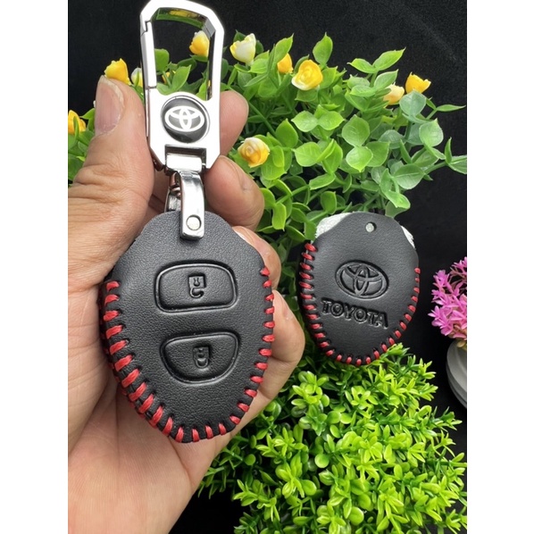 Bao da chìa khoá Toyota Vios 2007-2012 yaris,innova,Fortuner,hilux ( 2 nút có chìa )