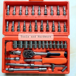 Bộ đồ nghề 46 chi tiết hãng Kapusi K-9819 hệ 1/4 inch chuyên dụng sửa ô tô xe máy
