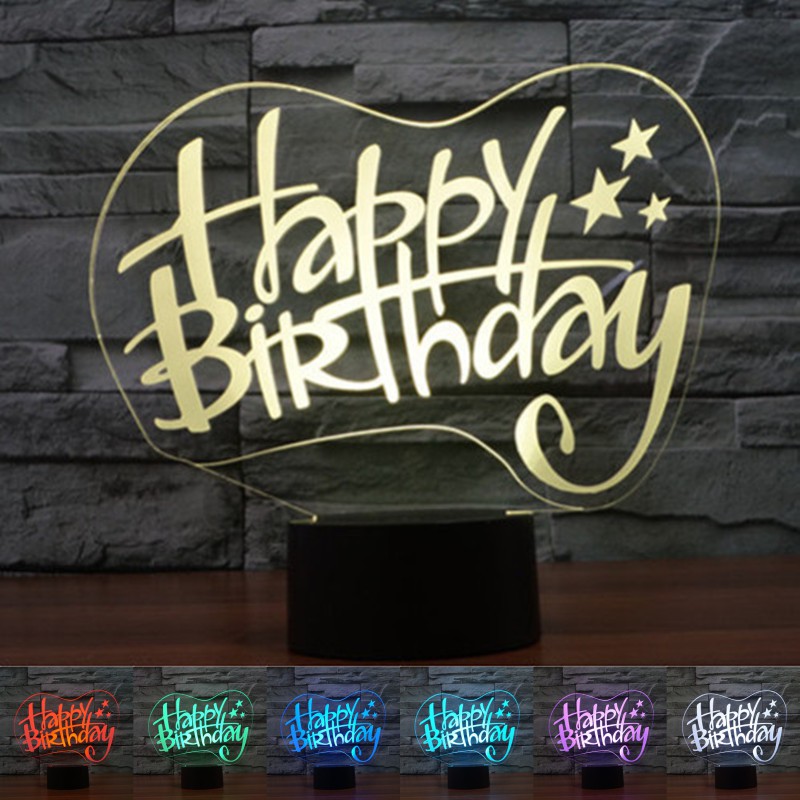 Đèn LED Chiếu Chữ Happy Birthday Gồm 7 Màu | Shopee Việt Nam