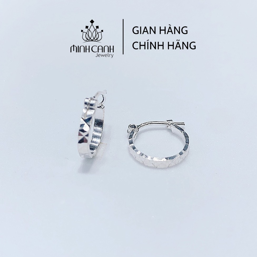 Khuyên Tai Bạc Tròn Chạm Khắc Xinh Xắn - Minh Canh Jewelry