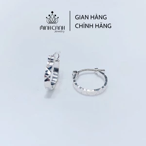 Khuyên Tai Bạc Tròn Chạm Khắc Xinh Xắn - Minh Canh Jewelry