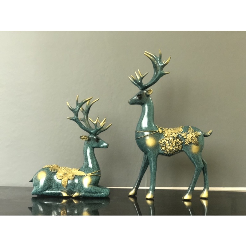 set hươu decor tài lộc decor trang trí phòng khách phòng ngủ đẹp sang trọng quà tặng ý nghĩa