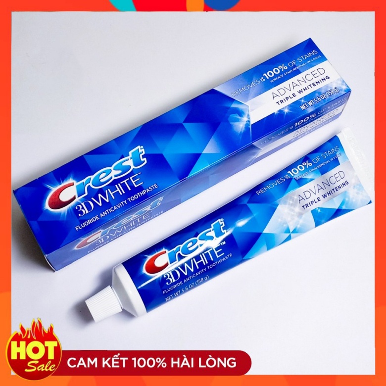 Kem đánh răng Crest 3D Advance White chính hãng Mỹ - Giúp răng trắng sáng tự tin giao tiếp
