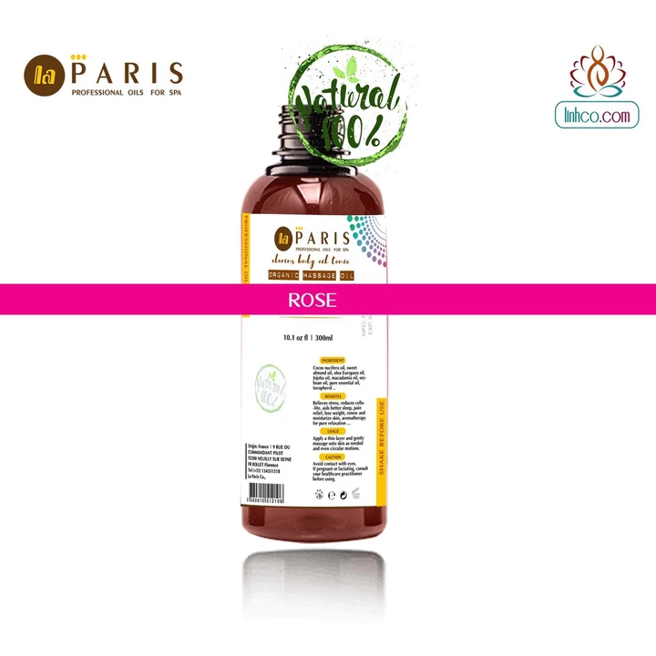 Dầu Massage Chống Rạn Da Dưỡng Ẩm Làm Săn Chắc Da Chiết Xuất Hoa Hồng Chai 300ml