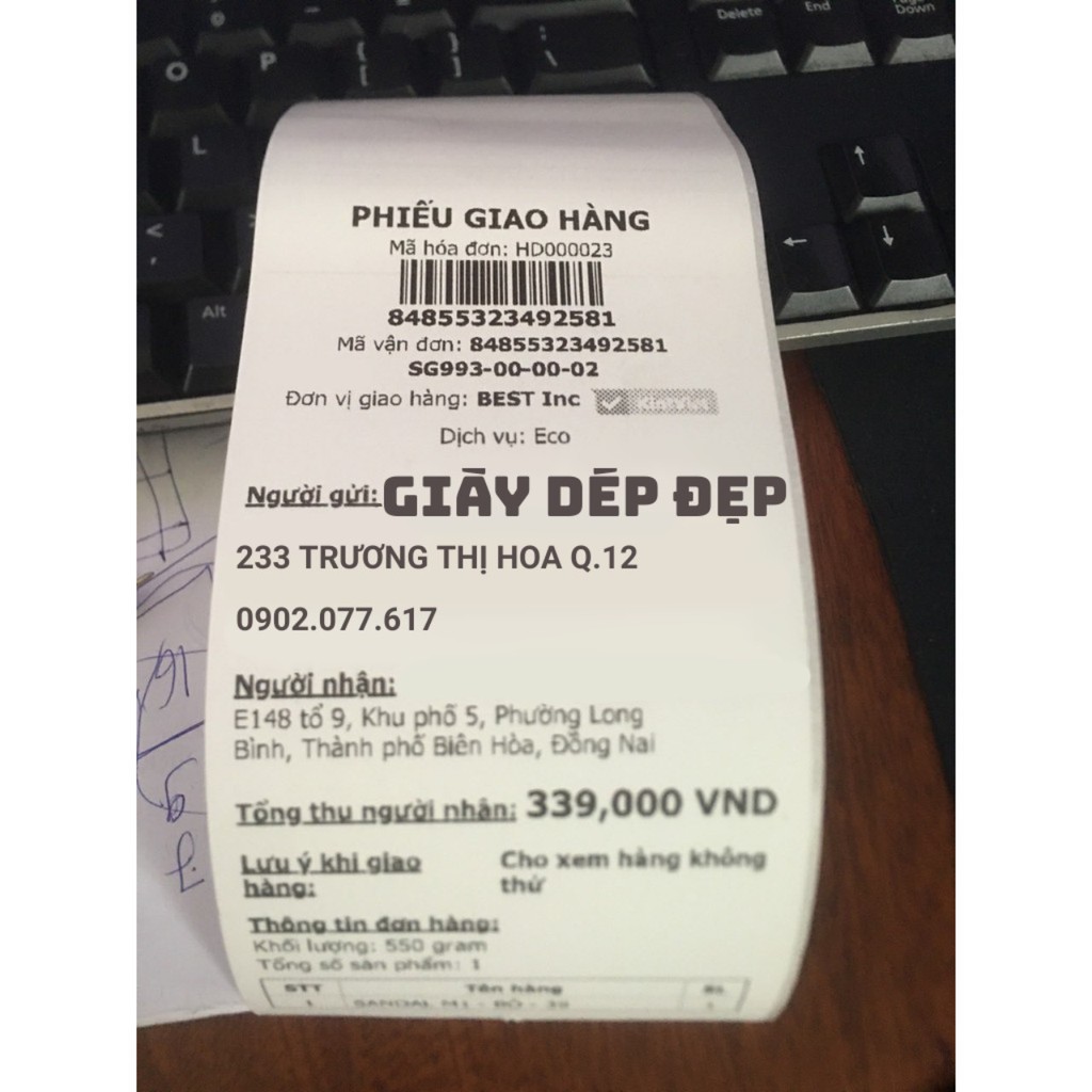 Giấy in đơn livestream K80x30 K76x30 in đơn hàng 76mm 80mm in tem nhãn dán sẵn lớp keo chốt đơn bán hàng máy cắt tự động