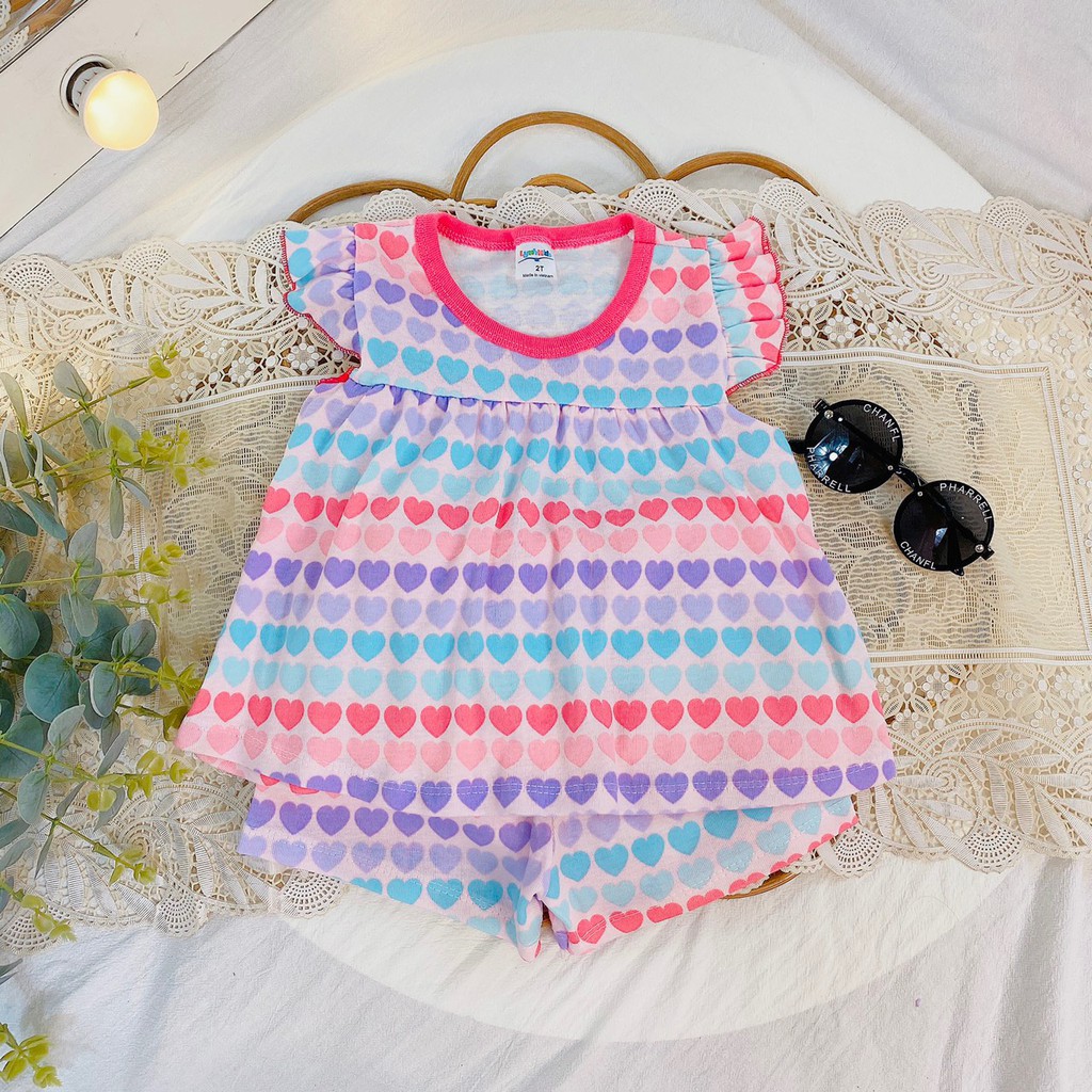 Bộ Cotton Bozip Xuất Dư Siêu Mát Dáng Babydoll Nhiều Hoạ Tiết Xinh Cho Bé Gái 10-20kg