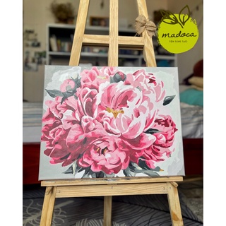 Tranh tô màu số hóa Madoca có khung 40x50cm đóa hoa rực rỡ T2058