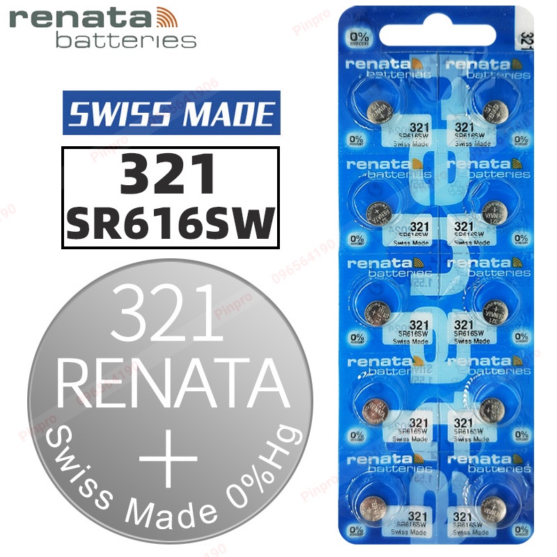 10 Batterie Renata 321 SR616SW 1,55V &ndash; Argento &ndash; Scadenza 07/2027 &ndash; Spedizione USA