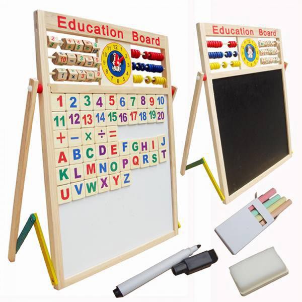 Đồ chơi bảng chữ số bằng gỗ 2 mặt có gắn nam châm cho bé đồ chơi an toàn