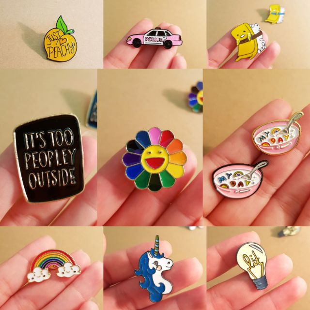 《CÓ SẴN》 Huy hiệu cài áo lẻ hình đáng yêu - Cute Enamel Pins | Shopee ...