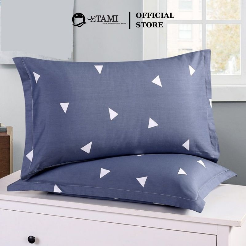 Ảnh Vỏ gối nằm cotton ETAMI tam giác ghi 45x65 thiết kế mềm mịn 4
