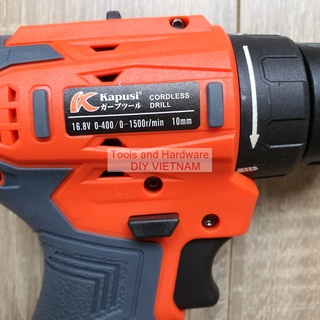Máy khoan Kapusi Japan pin Lithium-ion cao cấp 16,8V, cam kết không chổi than, Bảo hành 12 tháng