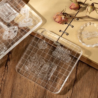 Cán con dấu acrylic trong suốt dùng cho con dấu silicon thông dụng 🐻🌸