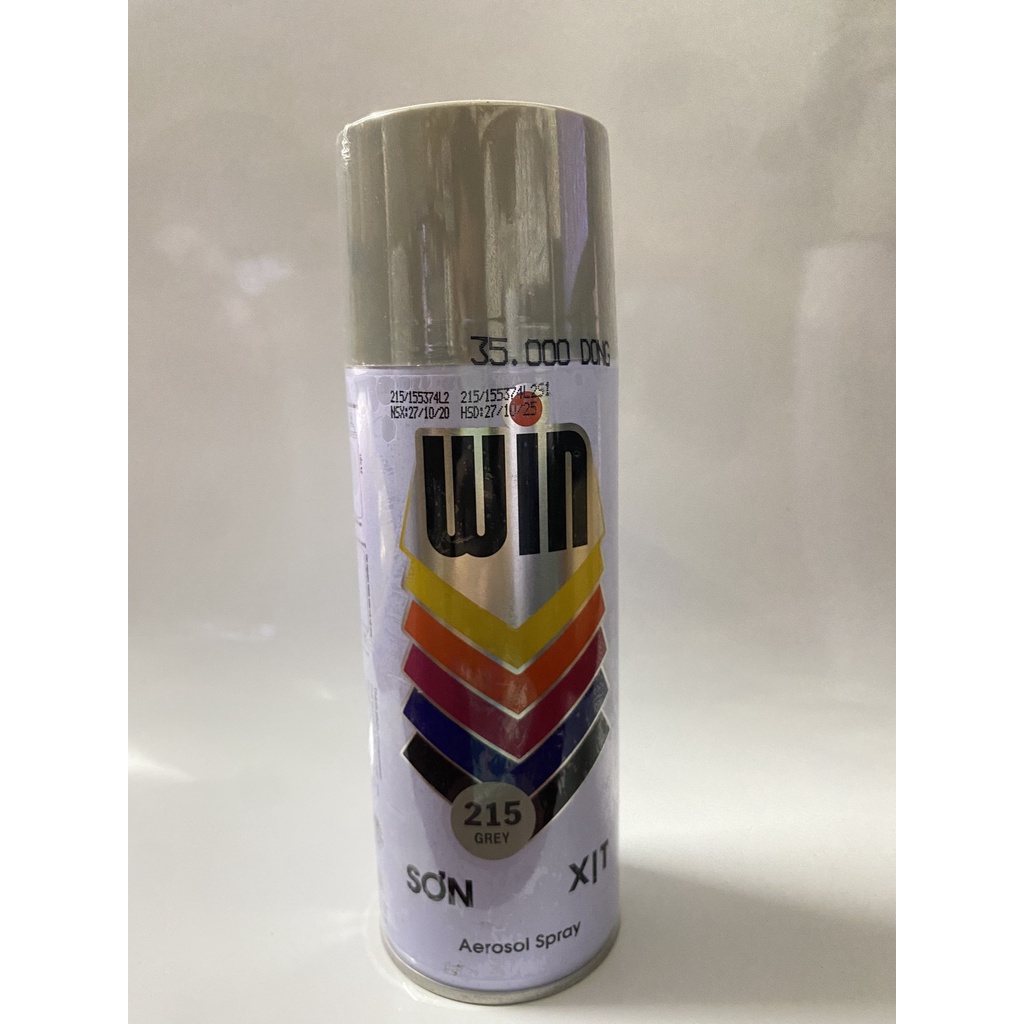 Sơn xịt WIN xám và trắng độ bóng cao bám dính