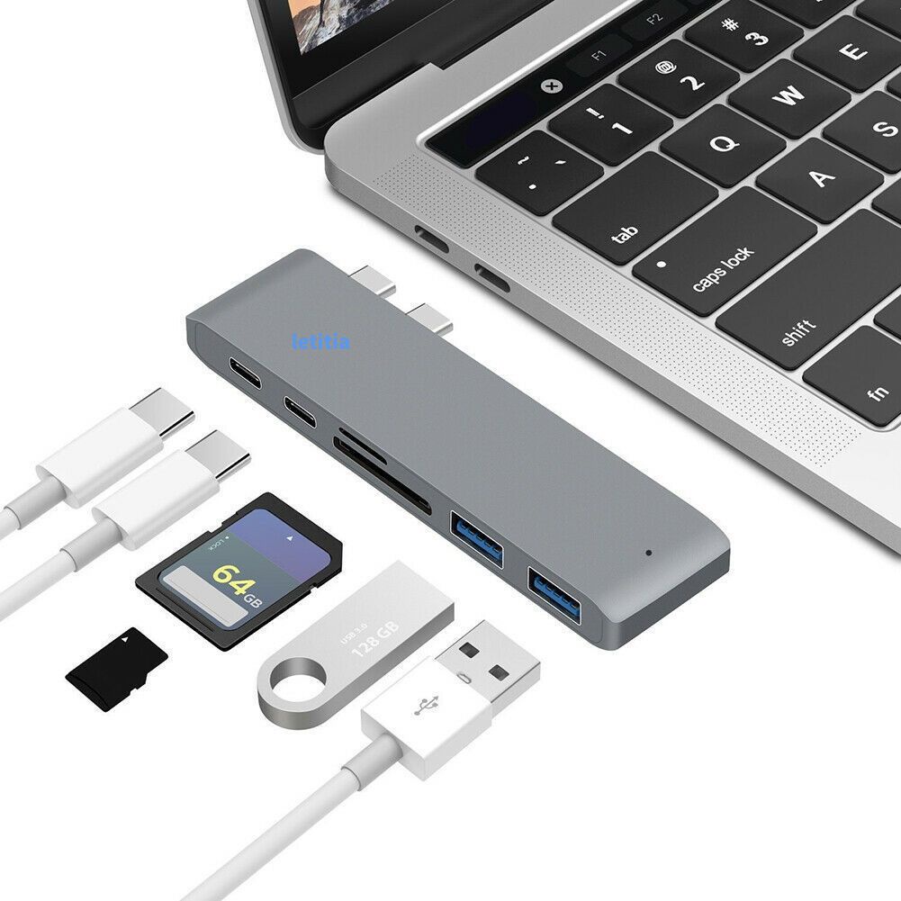 7in1 USB C HUB 3.0 Type-C Adapter Sạc & Đầu Đọc Cho Macbook Pro MAC PC ...