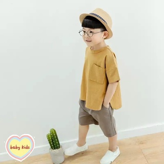 Bộ cộc xuất hàn bé trai, bộ bé trai chất đũi hàn quốc, bộ bé trai chui đầu chất mát