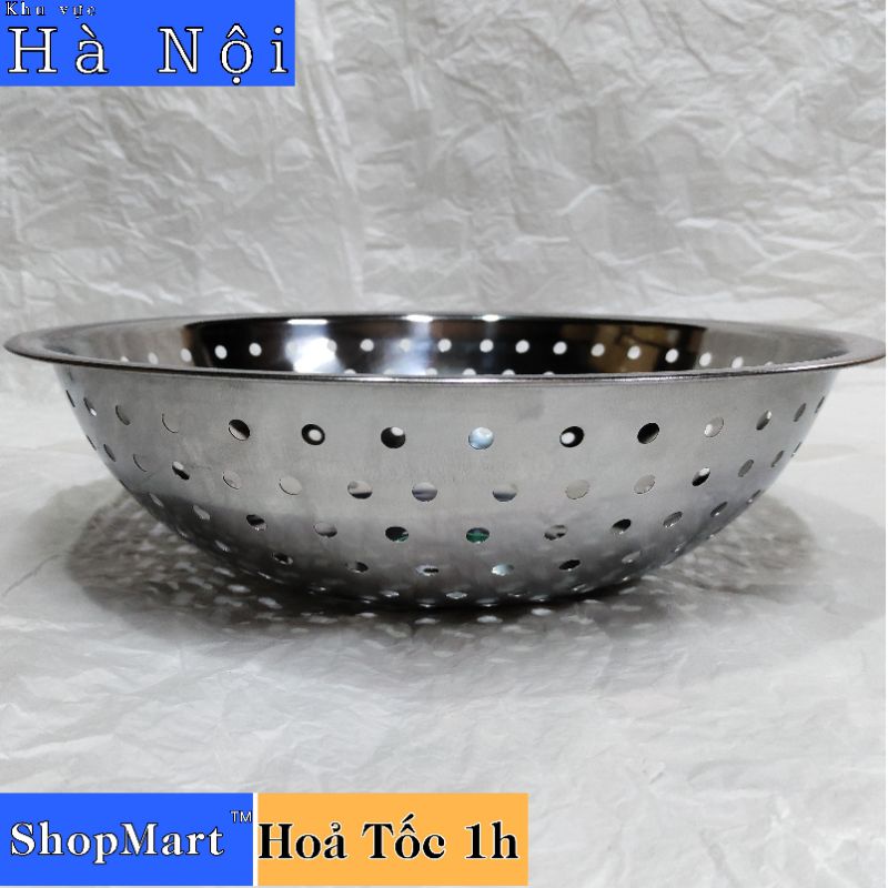 [Hoả Tốc 1h] Rổ inox chính hãng, rổ lỗ to 7 ly đủ size 42 cm, 44, 46 ...