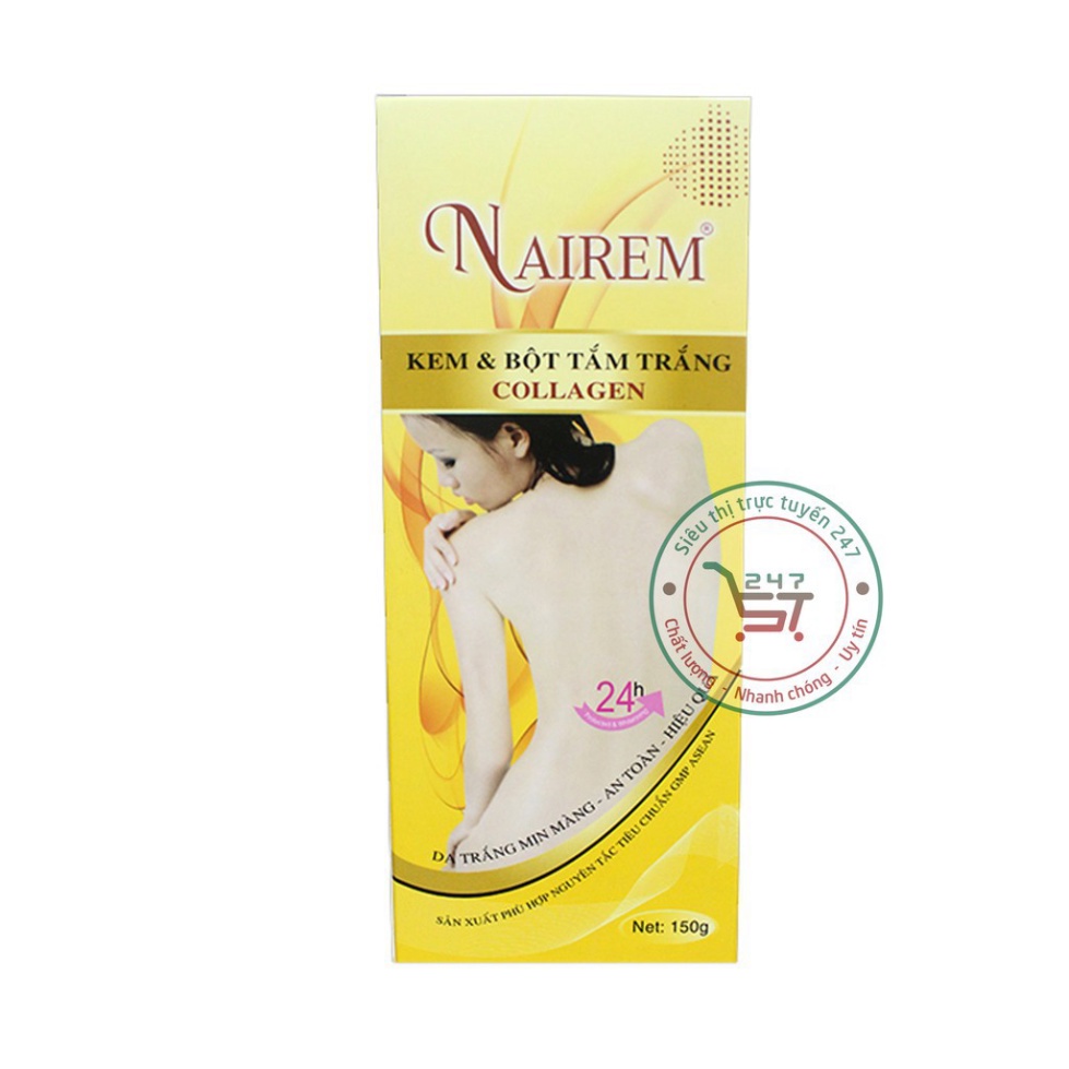 Kem body tắm Trắng toàn thân Trắng da mờ Đốm nâu Tàn nhang Collagen Nairem 150g (Vàng)