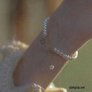 🌺xinyia🌺Vòng tay may mắn đính hạt ngọc trai phong cách Trung Hoa cổ điển cho nữ