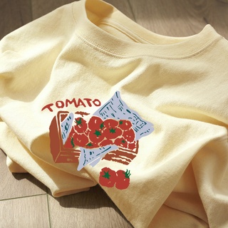 Áo thun HIIXIIVI cotton tay ngắn cổ tròn in hình thời trang mùa hè phong cách Hàn Quốc cho nữ