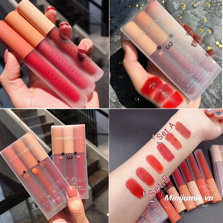 tuan077 HERORANGE Son Kem Chất Lì Vỏ Nhung Nội Địa Trung Cao Cấp tuan077