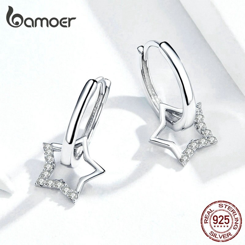 Bamoer Bông Tai bạc 925 Hình Ngôi Sao bse276