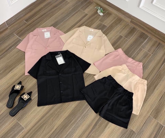 set sơmi cổ vest